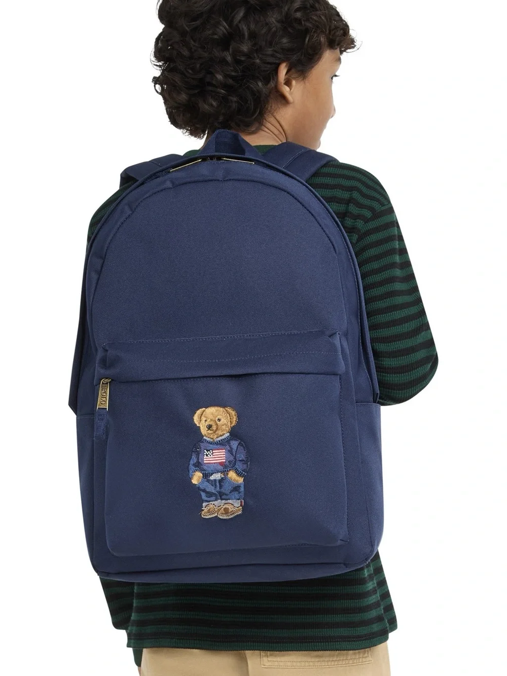 Polo by Ralph Lauren Navy Bear-Embroidered Backpack